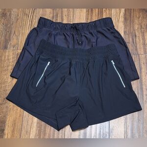 2 High-Waisted Old Navy: SleekTech &  PowerSoft Shorts, Medium, 3.5" Inseam